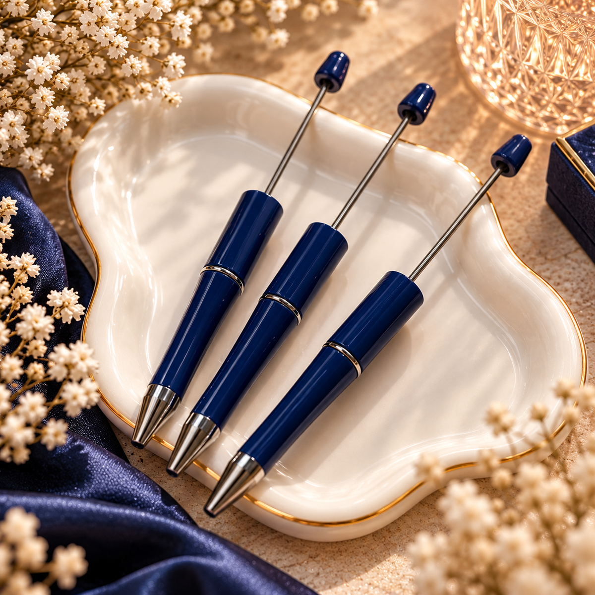 Beadable Pen Donkerblauw, om zelf te versieren