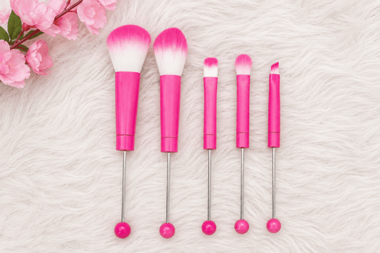 Beadable Make Up Kwasten Set Roze | DIY Beadable Brushes | Kralen Kwasten Set | Beauty Accessoires - Jessentials